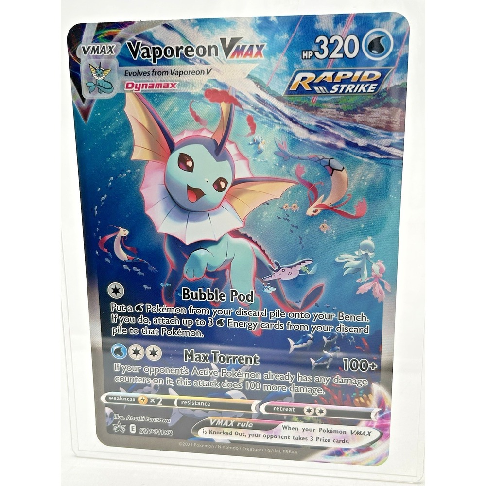 JUMBO Pokémon TCG Vaporeon VMAX Jumbo Card Promo SWSH182 NM